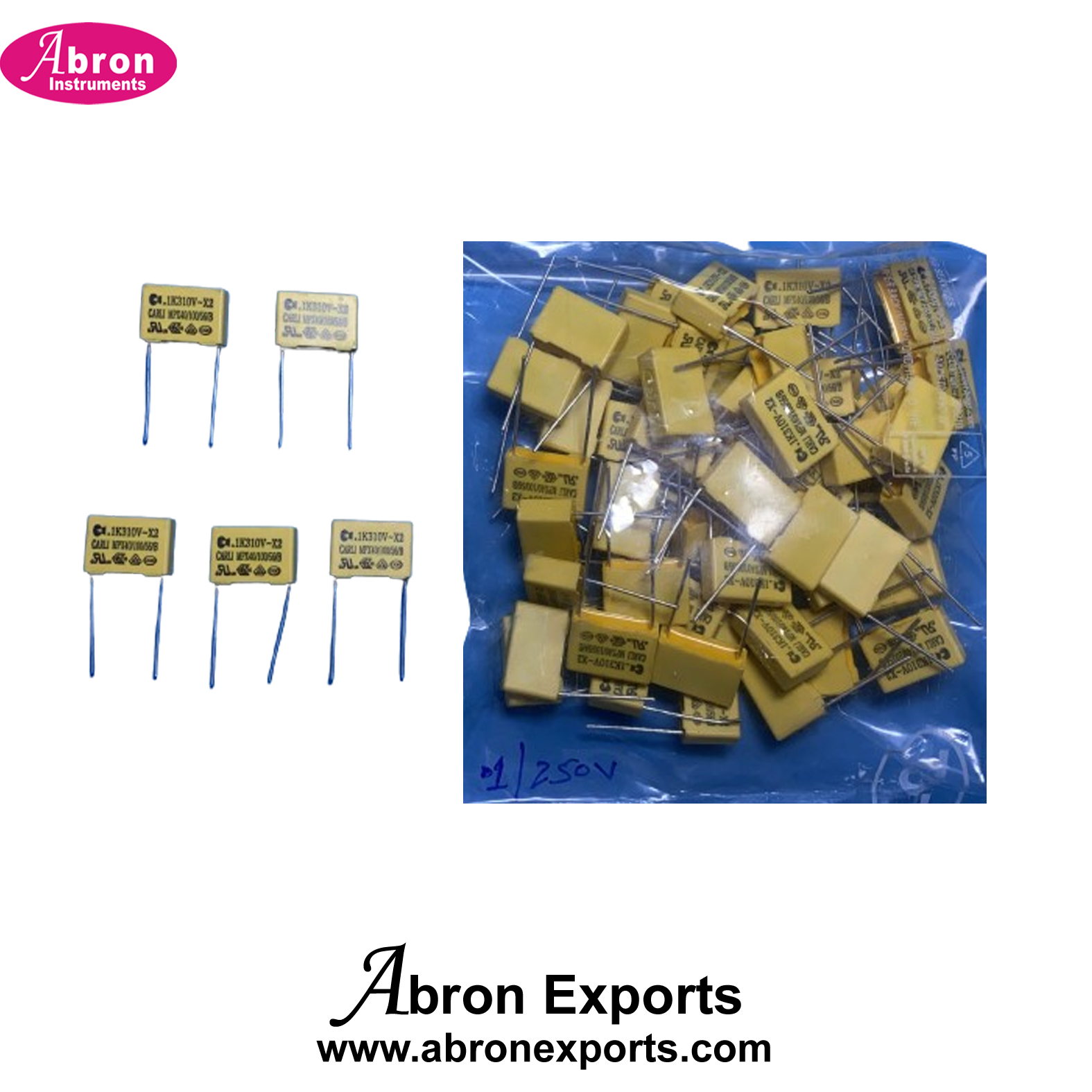 Capacitors 0.1uf 250V Loose Pack of 50 Electronic Componenet Abron AE-710C01uF 